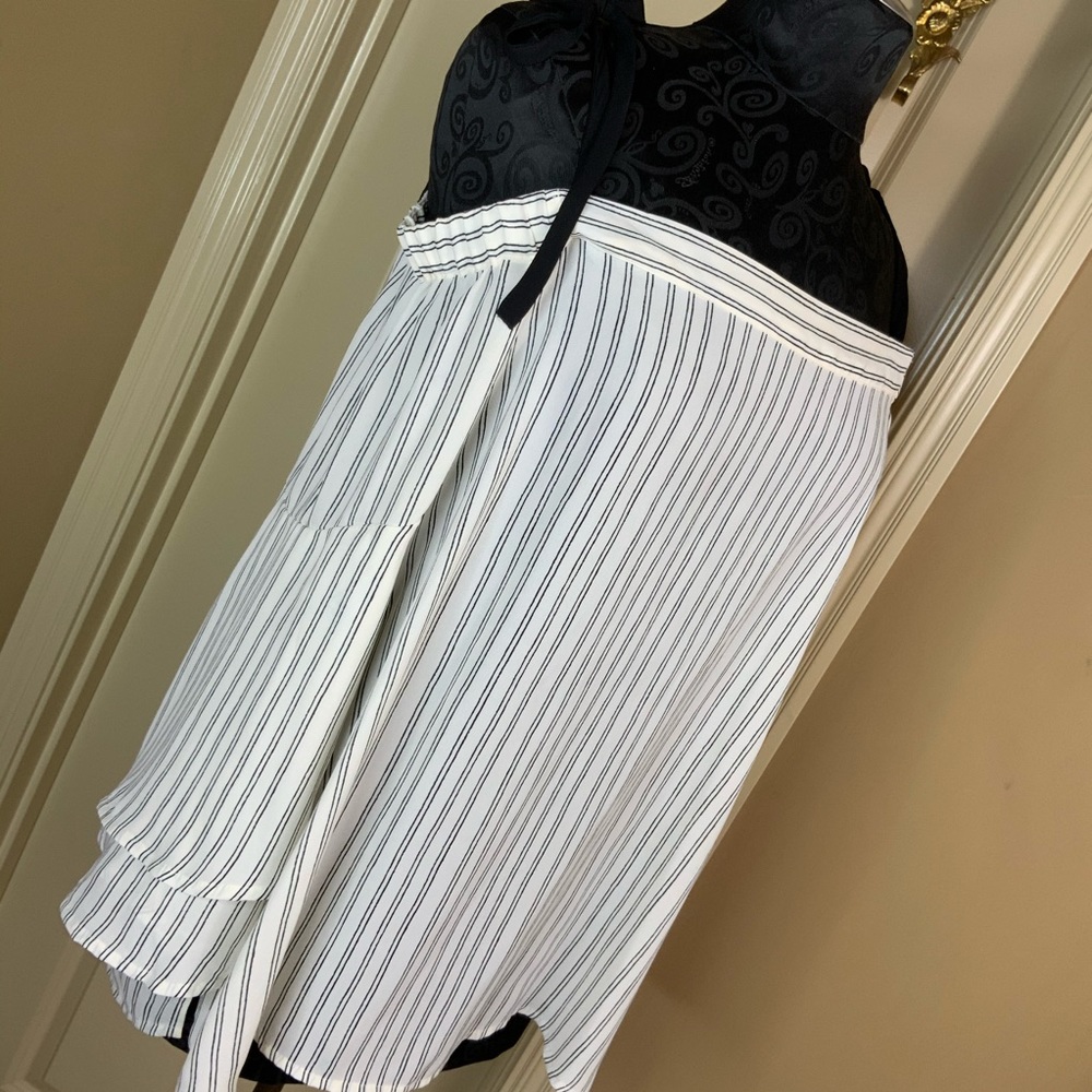 Ruffle Sleeve Loft Flair Sleeves Stripe Top Cold Shoulder M #L1 - Picture 5 of 6